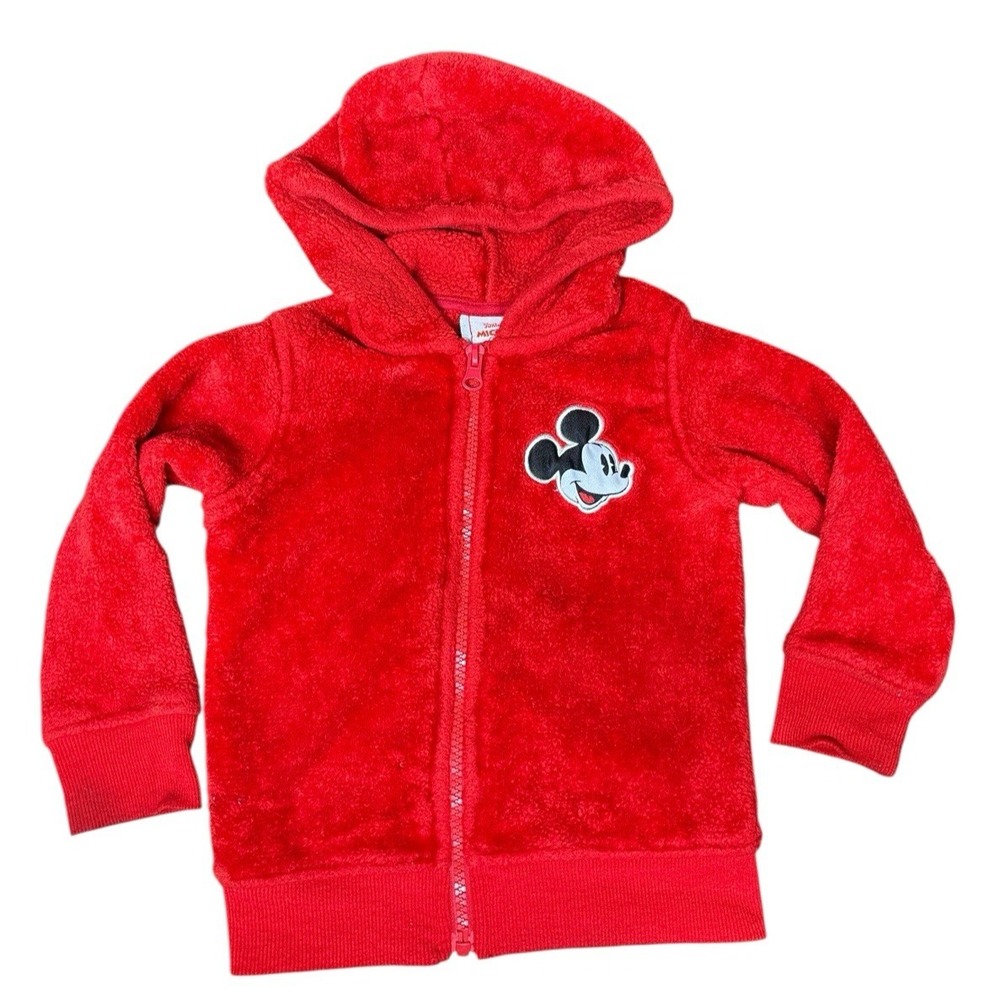 Disney Mickey Toddler Character Sherpa Zip Up Hooded Jacket Size 2T